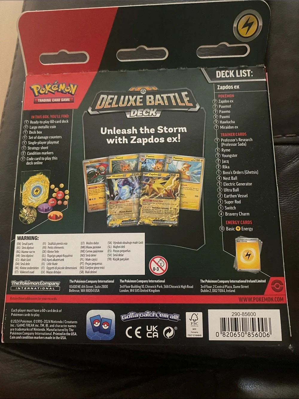 Pokemon Deluxe Battle Deck Zapdos EX Gold Yellow Pack